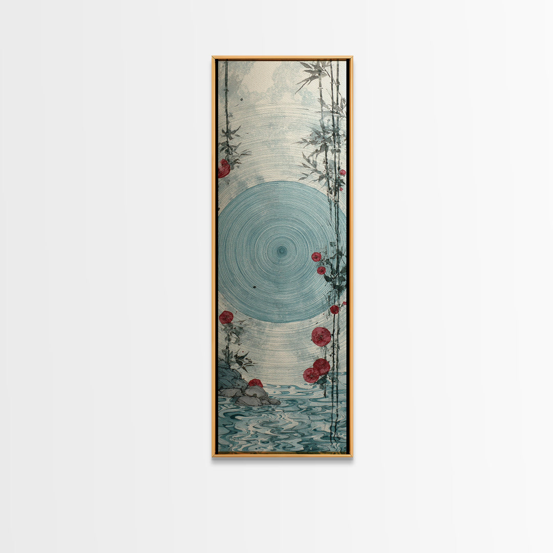 Water Ripple Circle Canvas Print, Zen Art, Home Decor, Living Room Decor, Oil Painting, Zen, Boho Wall Art, Garden Art, ZEN-1x3-97