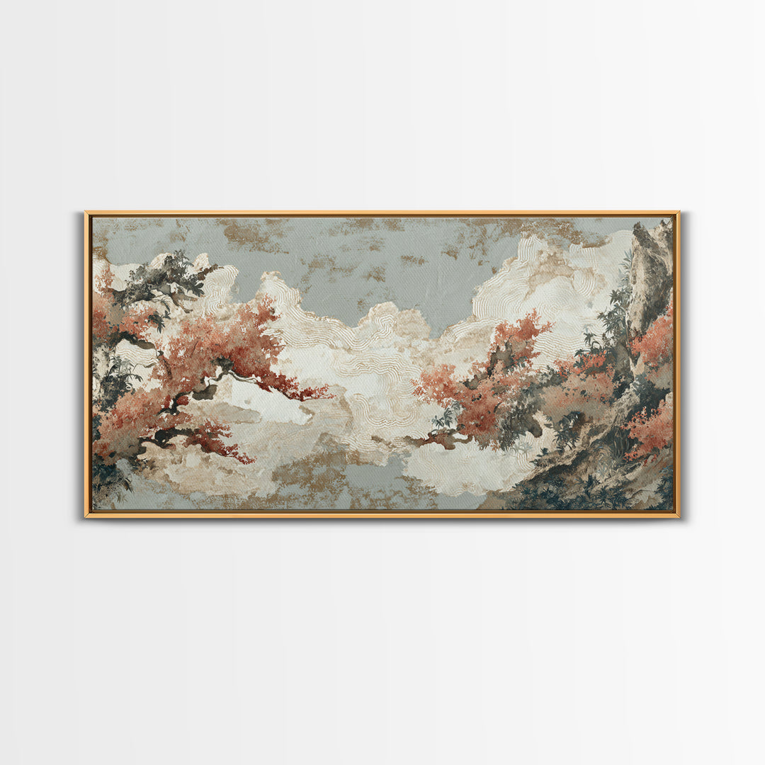 Raked Sand Garden Pattern from Above Canvas Print, Zen Art, Art, Living Room Decor, Zen, Garden Art, Japanese Wall Art, ZEN-2x1-2