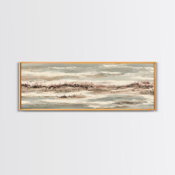 Raked Sand Garden Pattern from Above Canvas Print, Zen Art, Japanese Decor, Living Room Decor, Fine Art, Zen, Luxury Decor, ZEN-3x1-46