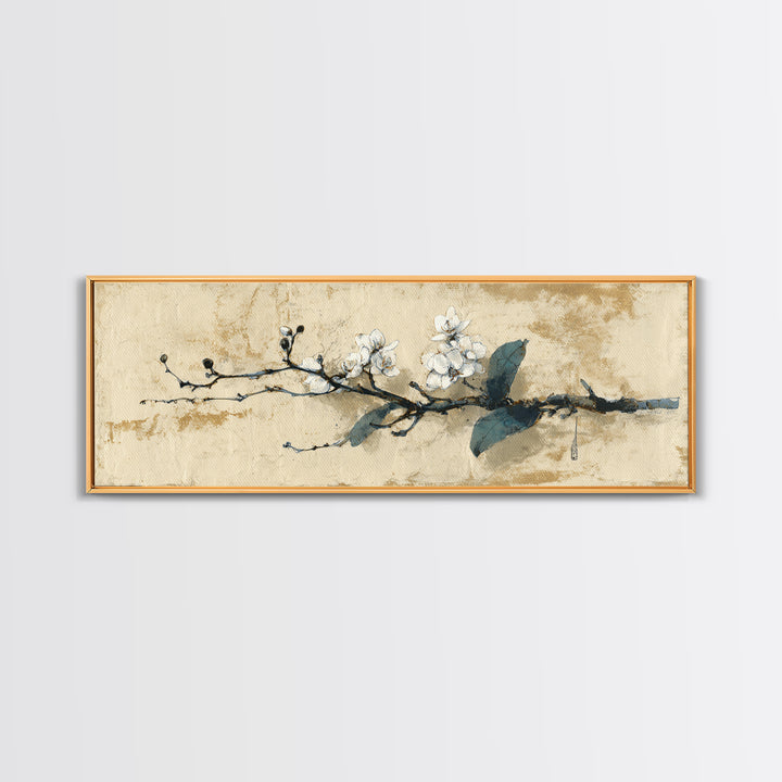 Single Orchid Stem Framed Canvas Print, Zen Art, Wall Decor, Living Room Decor, Zen, Japanese Wall Art, Boho Wall Decor, ZEN-3x1-63