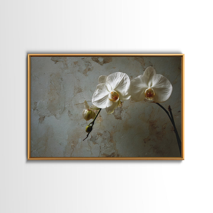 Single Orchid Stem Canvas Print, Zen Art, Original Painting, Living Room Decor, Zen, Abstract Painting, Japandi Wall Art, ZEN-3x2-51