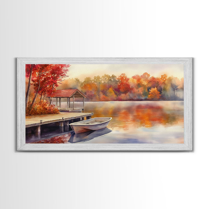 Autumn's Reflections - holiday decor, watercolor Christmas, Christmas wall art, winter wall art, holiday art gift