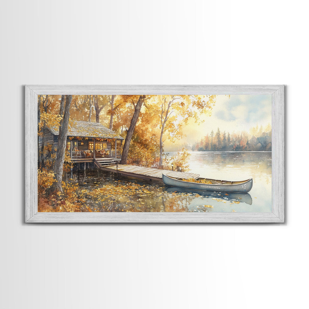 Cozy autumn farmhouse kitchen, fall harvest art, vintage fall wall decor, rustic kitchen wall print, country home decor, framed canvas print