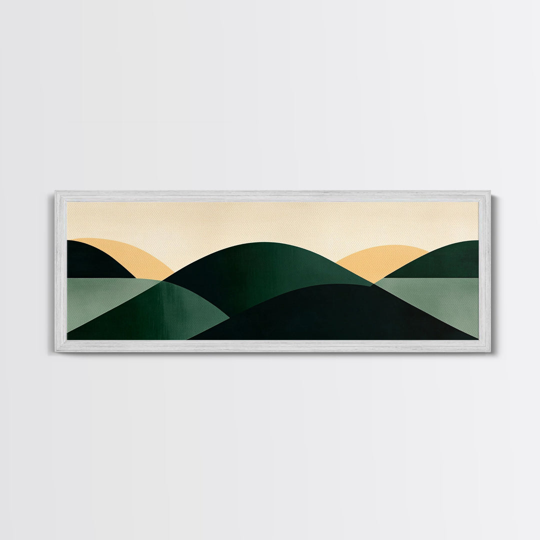 Abstract Mid-Century Modern Geometric Shapes Wall Art, Framed Canvas Print, Mid Century Modern Home Decor, Above Sofa or Bed Boho Art