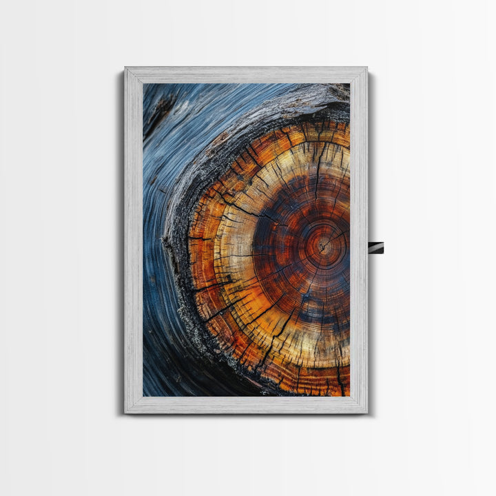 Canvas Print With Wood Frame - Tree Rings - Vertical Wall Art - Boho Minimalist Modern Farmhouse Decor - Rustic Art - Contemporary Art
