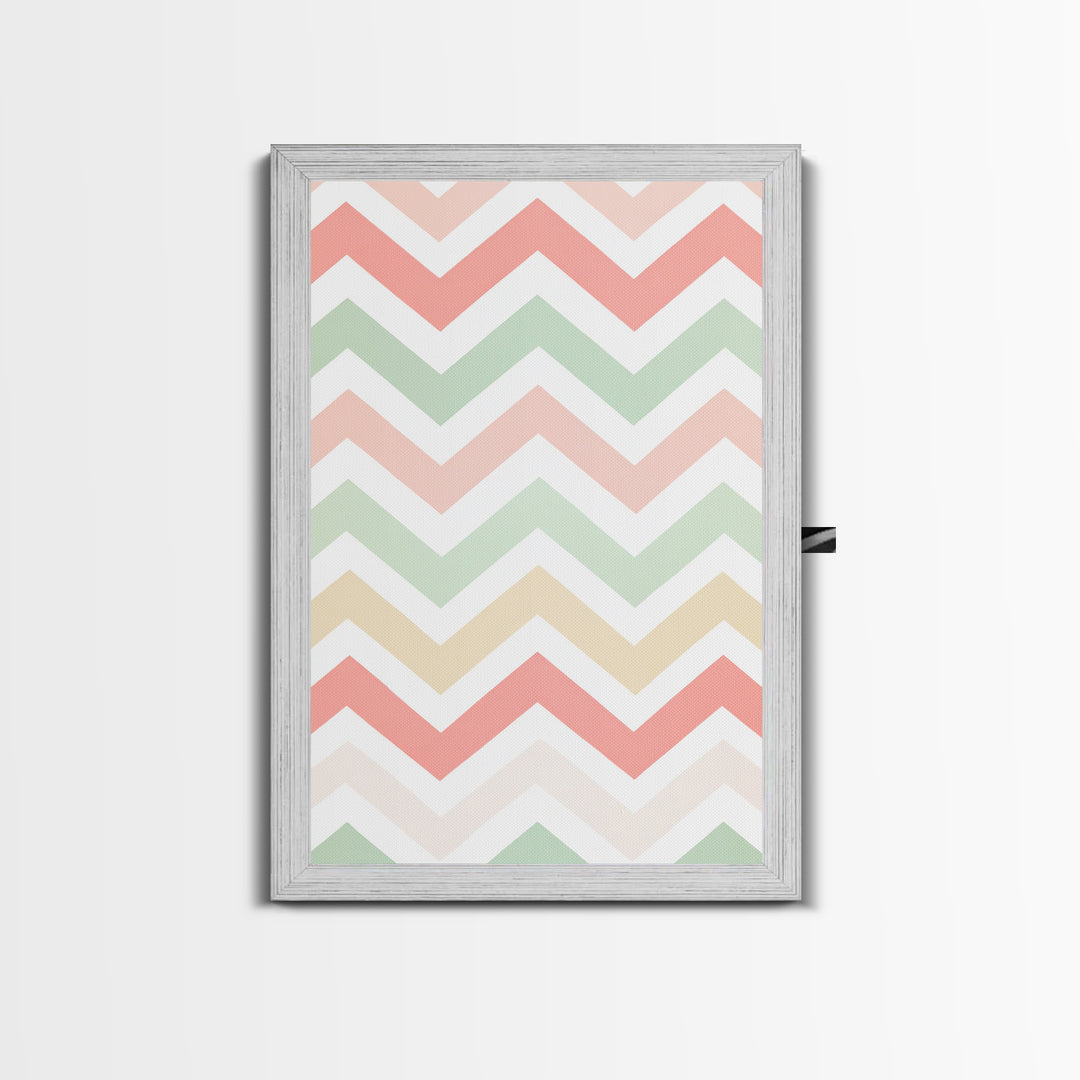 Chevron Zig Zag Pastel Wall Art, Geometric Wood Framed Wall Art, Decorative Wall Accent, Mosaic Wall Decor, Boho Art
