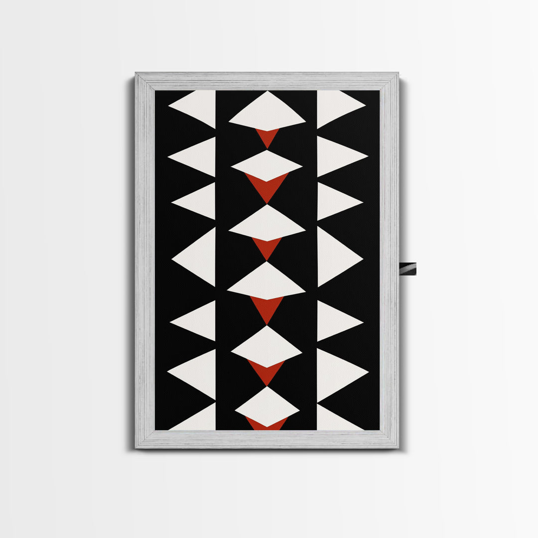 Arrow Panel Canvas Print, Boho Art, Wood Panel Canvas, Terracotta Art, Aztec Art, Retro Mid Century Modern Geometric Wall Art