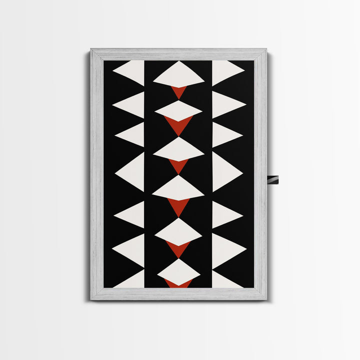 Arrow Panel Canvas Print, Boho Art, Wood Panel Canvas, Terracotta Art, Aztec Art, Retro Mid Century Modern Geometric Wall Art
