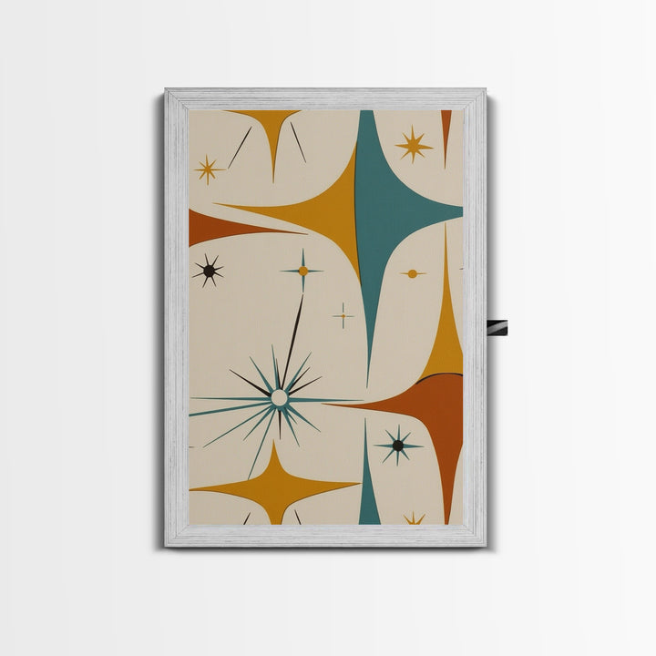 Art Deco Star Burst Canvas Print Wall Art, Retro 50s Style, Starburst, Mid-Century Modern Wall Art, Minimalist Home Decor, Modern Art