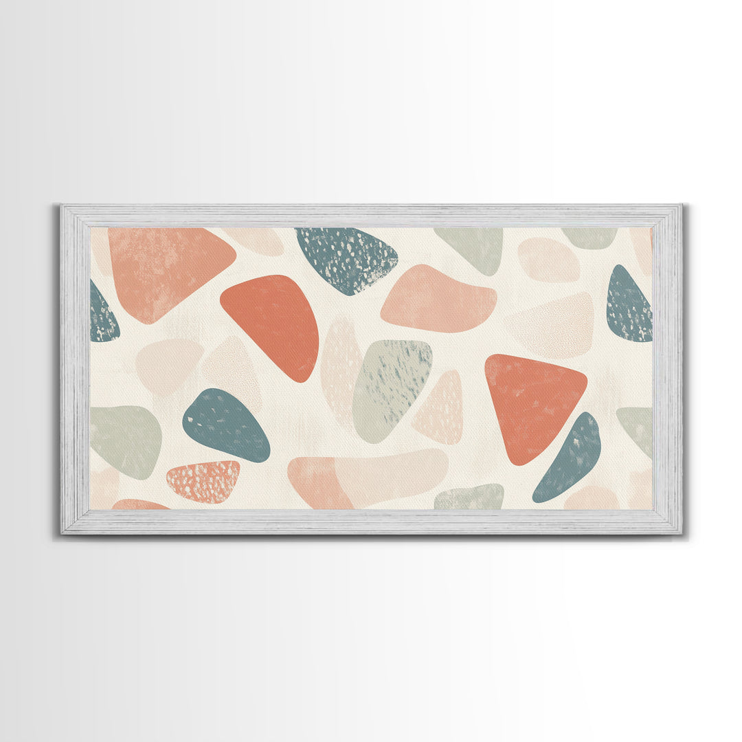 Abstract Shapes Geometric Wall Art Canvas Print, MCM Style Home Decor, Above Sofa Art Home Decor