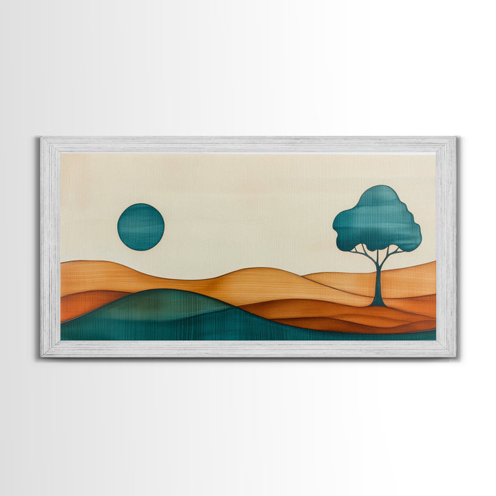 Cute Abstract Art Deco Landscape Canvas Print, Minimalist Art, Boho Home Decor For Abova Sofa, Great Room Wall Art