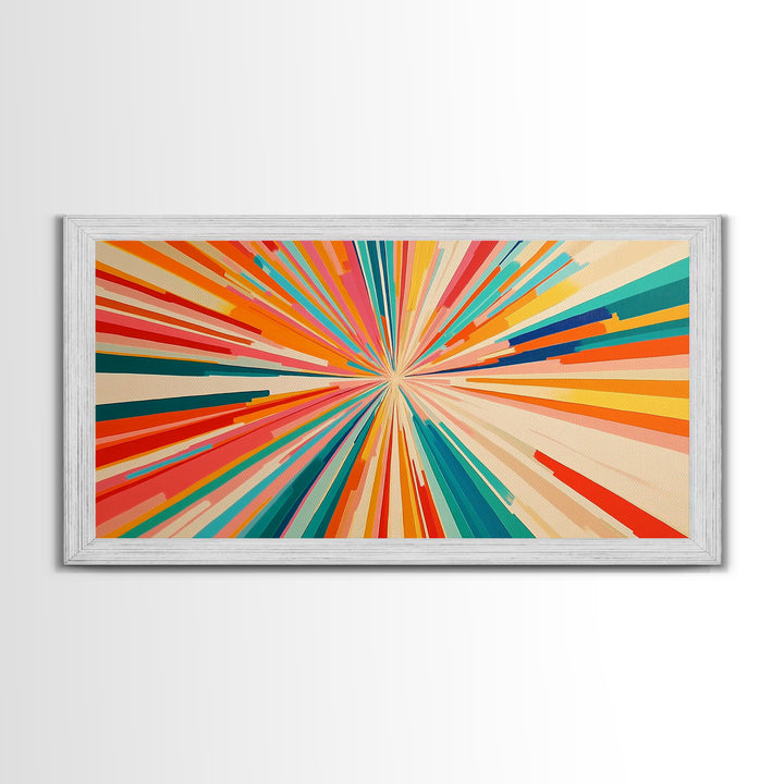 Beautiful Art Deco Sun Burst Wall Art Canvas Print, Unique Wall Decor, ready to hang framed wall art, living room decor