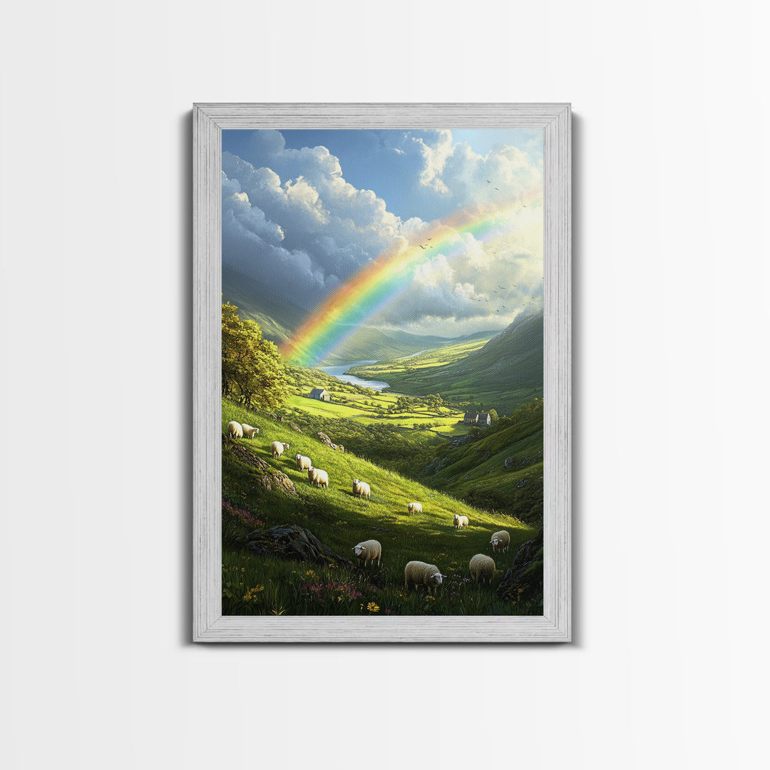 A Rainbow Over Ireland, Ireland Landscape Painting Print, Irish Decor, Ireland Wall Art, Ireland Inspired Home Decor