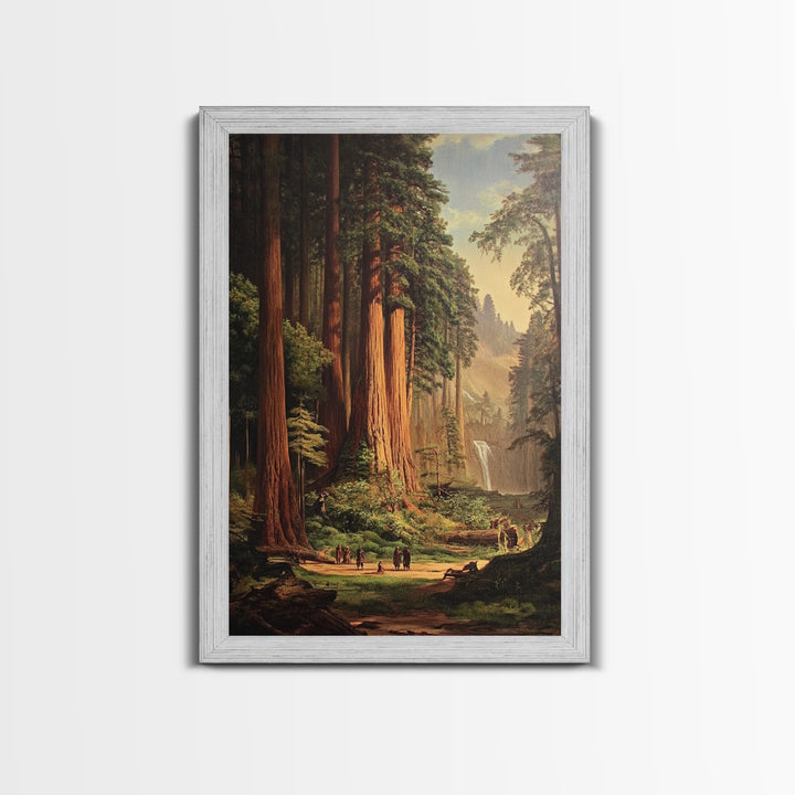 Ancient California Redwoods Framed Canvas Print, Fantasy Painting, Fantasy Wall Art, Beautiful California Wall Art
