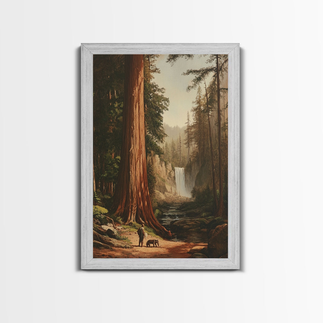 California Wall Art Framed Canvas Print, Redwood Trees, Fantasy Decor