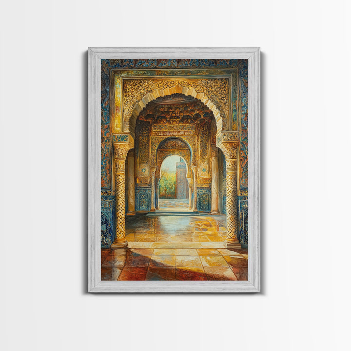 Painting Print of a Morrocan Scene, Moroccan Style Artwork, Moroccan Painting, Arabic Inspired Wall Art