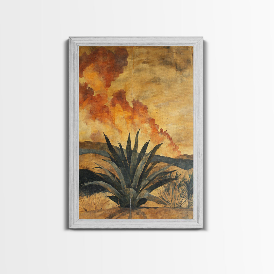 Abstract Agave Painting Print, Chicano Decor, Agave Wall Art, Rustic Farmhouse Decor, Mexicano Art, Agave Wall Art, Southwestern Art