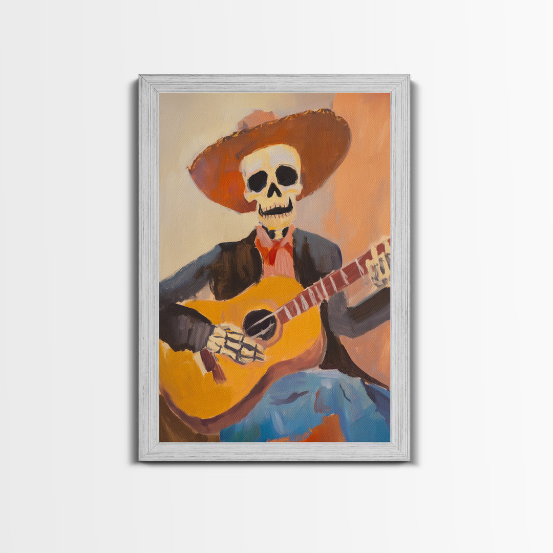Chicano Cowboy Guitarist Canvas Print - Tejano Wall Art - Mexicano Home Decor - Mexican Style Cultural Artwork