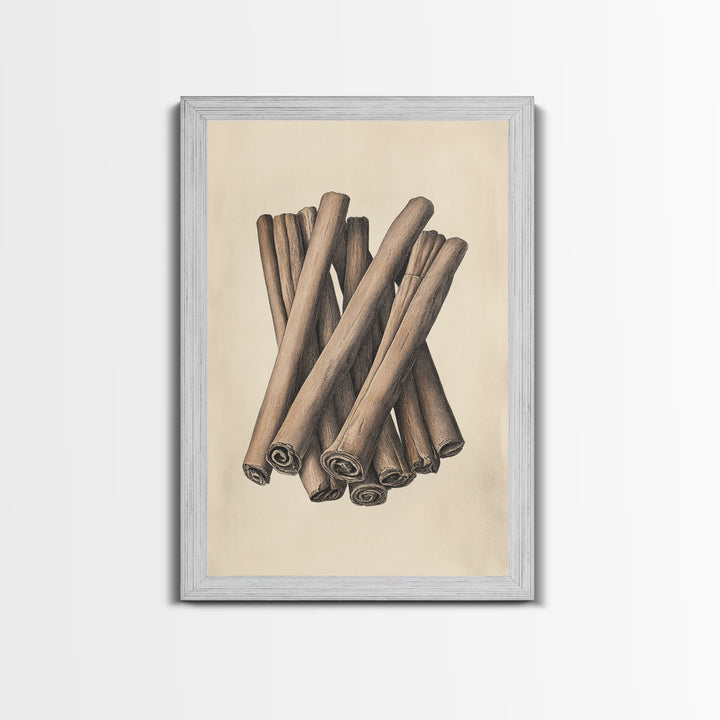 Christmas Cinnamon Sticks Canvas Print - Framed Canvas - Minimalist Christmas Art - Boho Christmas Art - Rustic Christmas Art