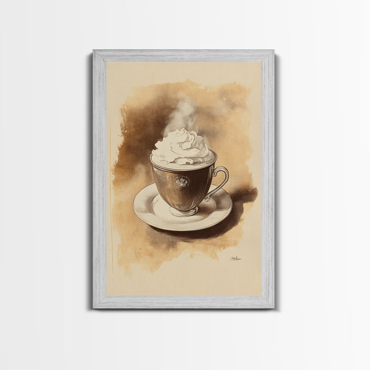 Christmas Coffee Canvas Print - Framed Canvas - Minimalist Christmas Art - Boho Christmas Art - Rustic Christmas Art