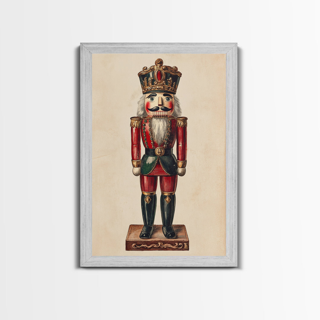 Sketch of a Nutcracker Canvas Print - Framed Canvas - Minimalist Christmas Art - Boho Christmas Art - Rustic Christmas Art