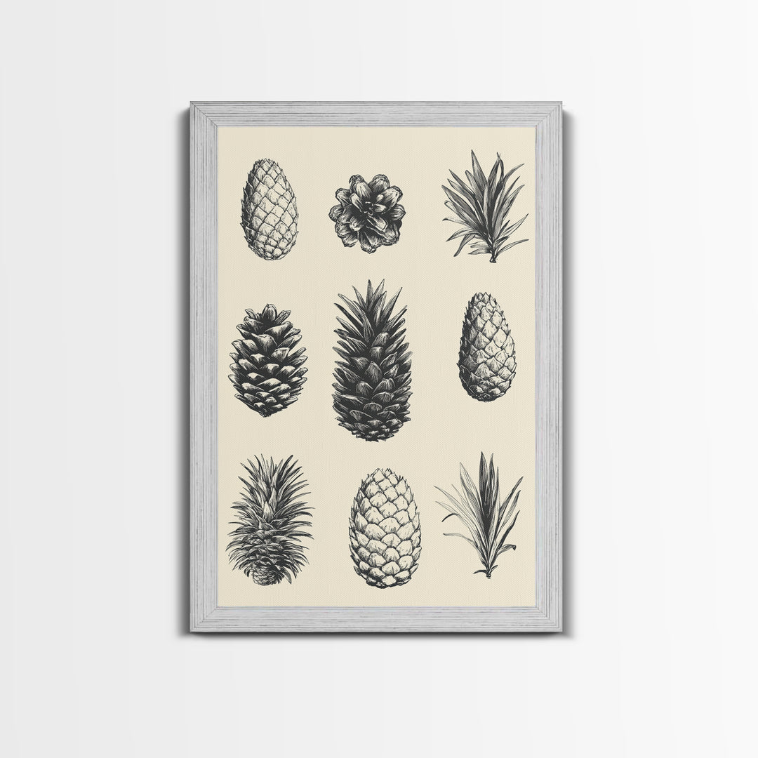 Christmas Pine Cones Canvas Print - Framed Canvas - Minimalist Christmas Art - Boho Christmas Art - Rustic Christmas Art - Pinecone Painting