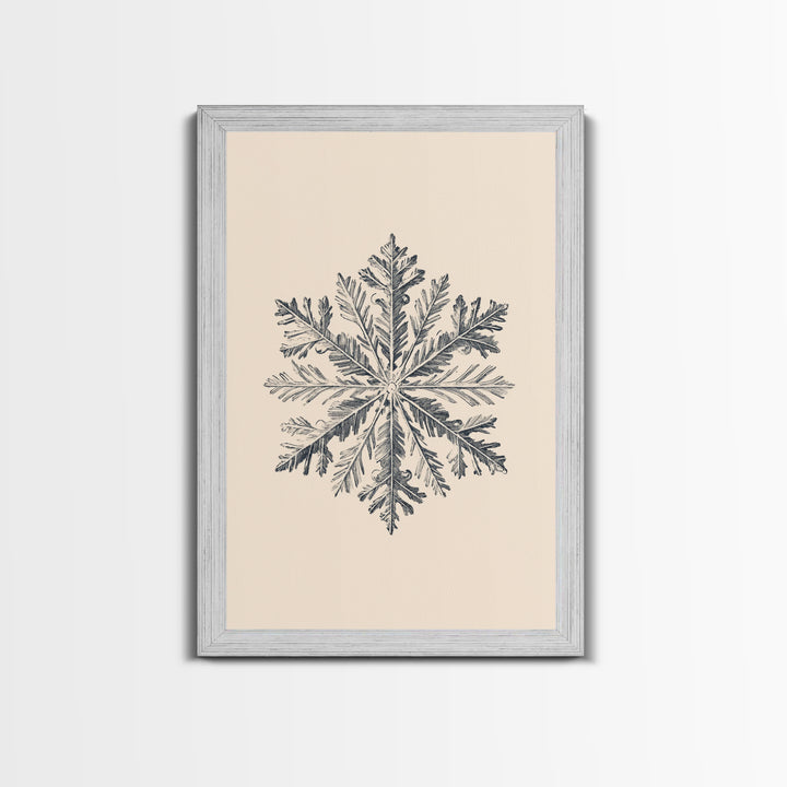 Snowflake Canvas Print - Framed Canvas - Minimalist Christmas Art - Boho Christmas Art - Rustic Christmas Art - Winter Decor - Winter Art