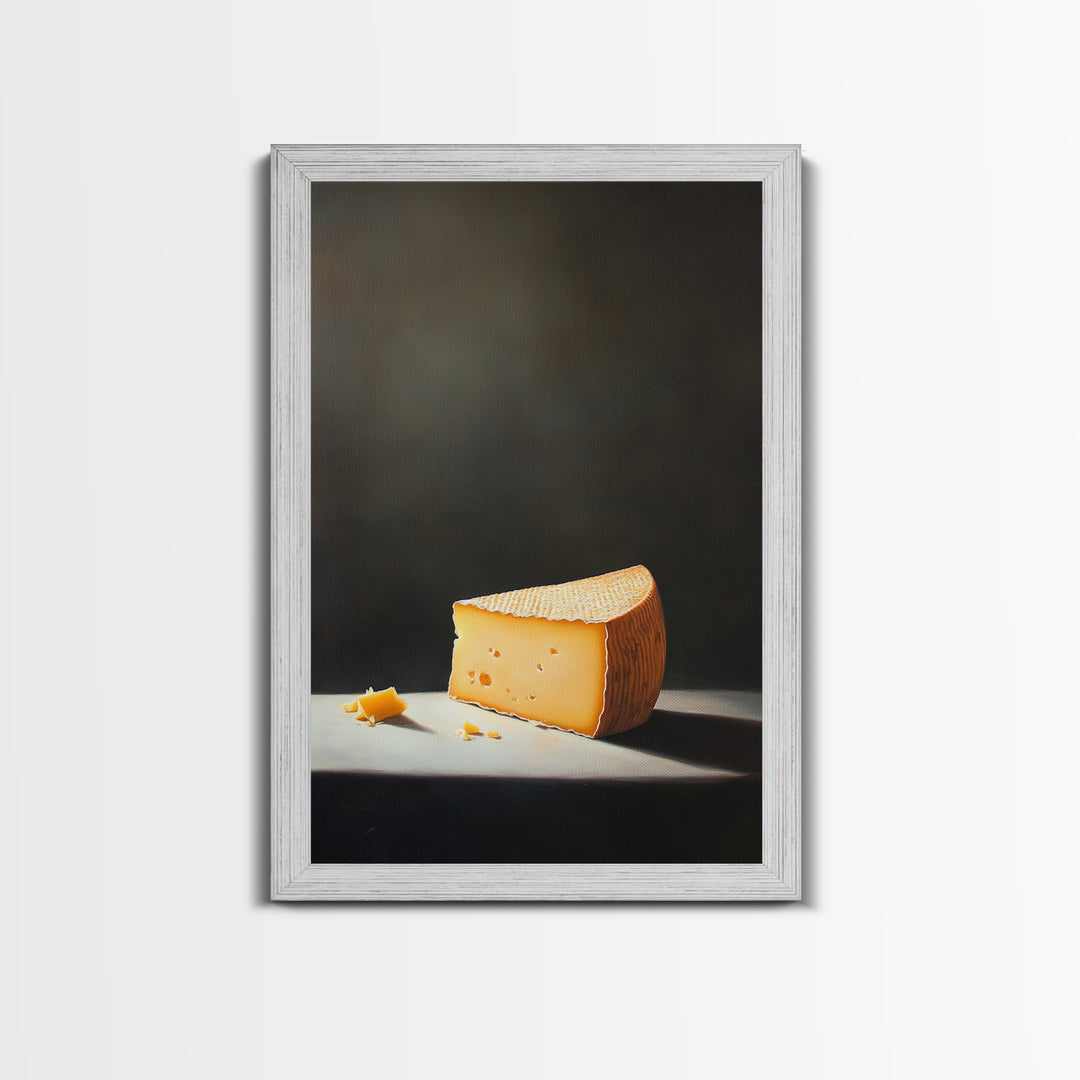 Cheese Art - Kitchen Wall Art - Framed Canvas Print - Kitchen Decor - Rustic Kitchen, Farmhouse Kitchen Wall Art - Cheese Oil Painting