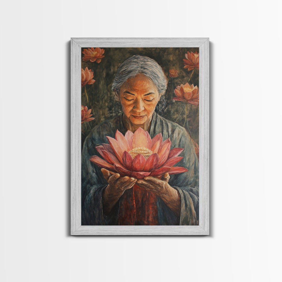 Bahai Wall Art Framed Canvas Print, Retro Abstract Wall Art, Living Room Decor