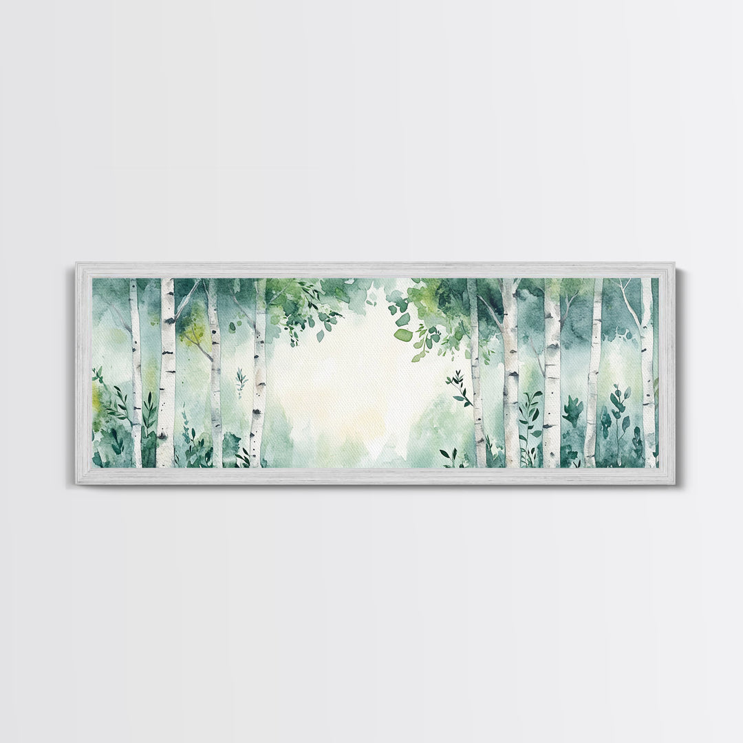 Aspen Trees Oil Painting Canvas Print, Autumn Aspens Print, Muted White Tree Wall Art Country Farmhouse Wall Art Birch Tree Art