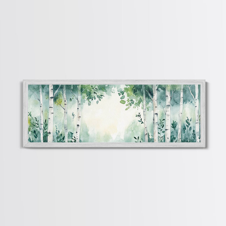 Aspen Trees Oil Painting Canvas Print, Autumn Aspens Print, Muted White Tree Wall Art Country Farmhouse Wall Art Birch Tree Art