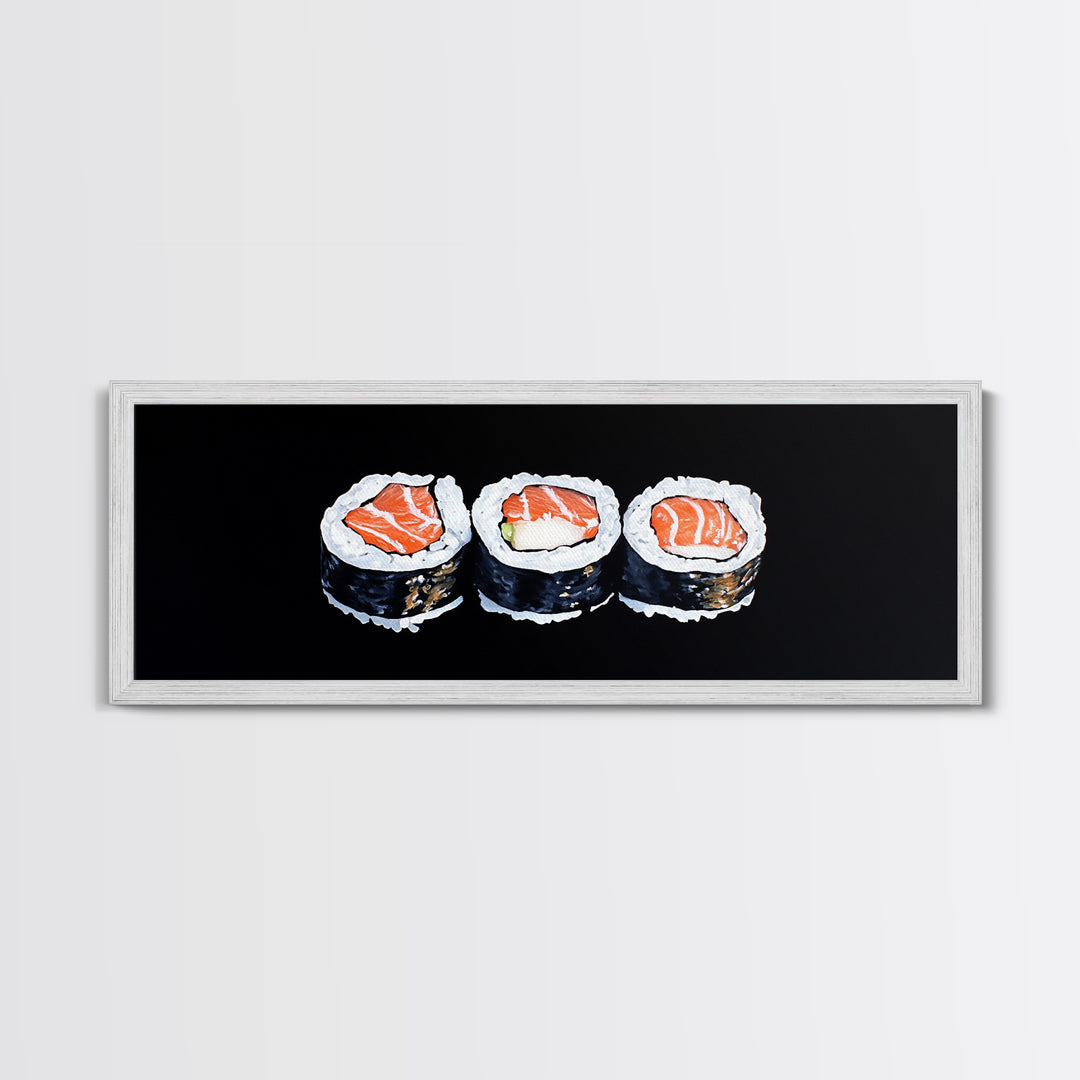 Abstract Sushi Painting Print, Food Art, Framed Canvas Print, Kitchen Decor, Minimalist Kitchen Wall Art, Kitchen Painting, Wall Art For Kitchen