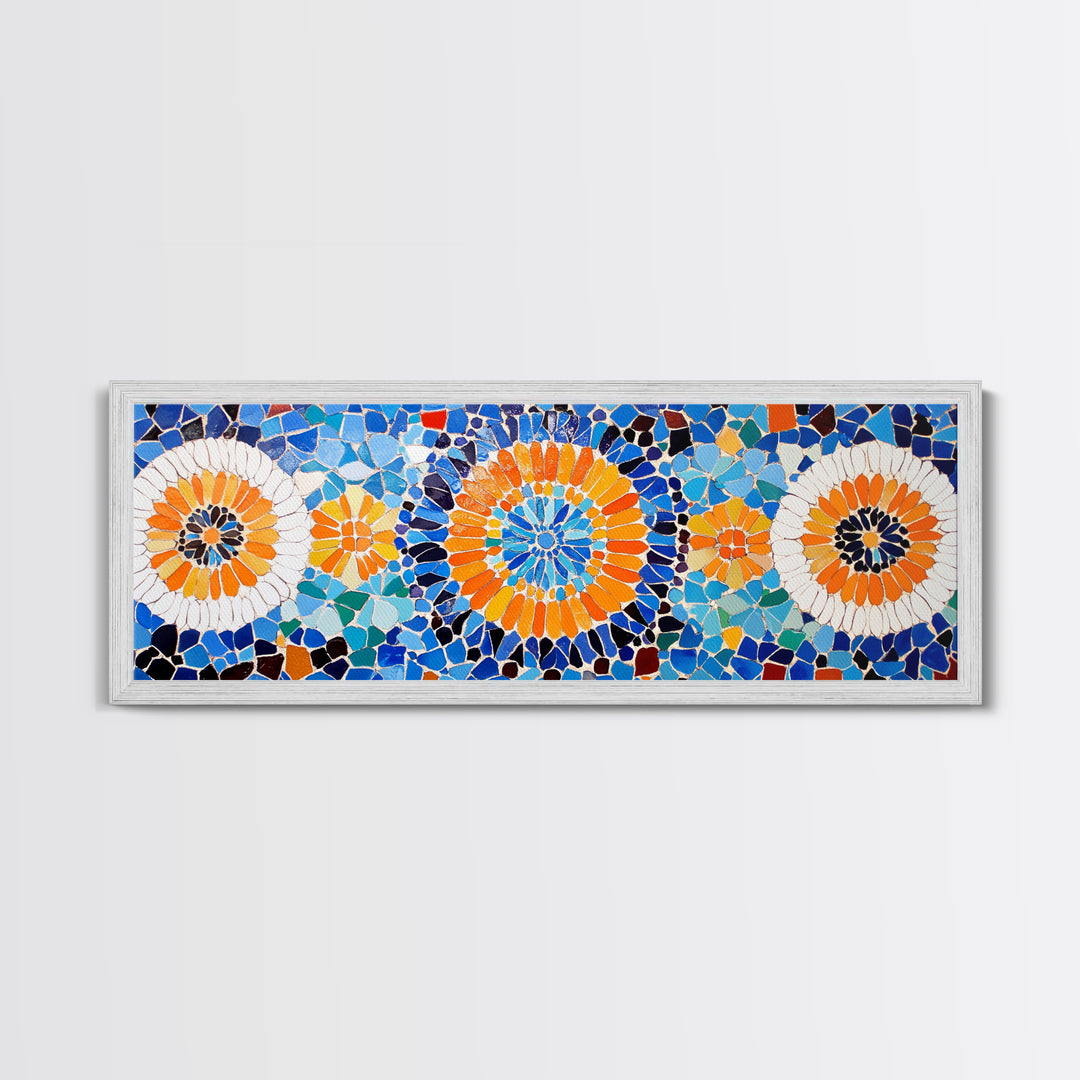 Mosaic Style Abstract Art Print, Sunflowers Mosaic Print, Floral Decor, Flower Abstract Art, Mosaic Wall Art Print, Sunflower Painting