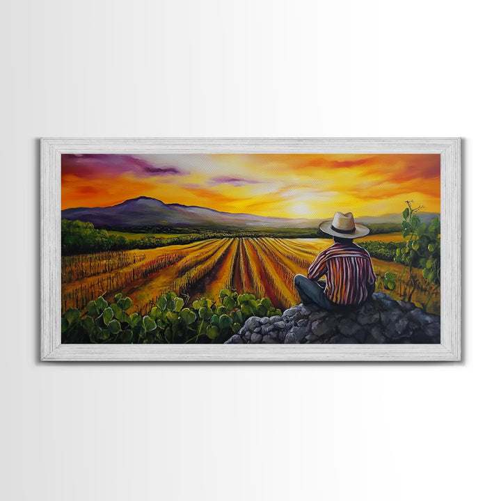 Chicano Wall Art - Mexicano Ranchero Oil Painting Print - Framed Canvas Print - Mexican Culture Art - Wood Framed Wall Art - Chicano Decor