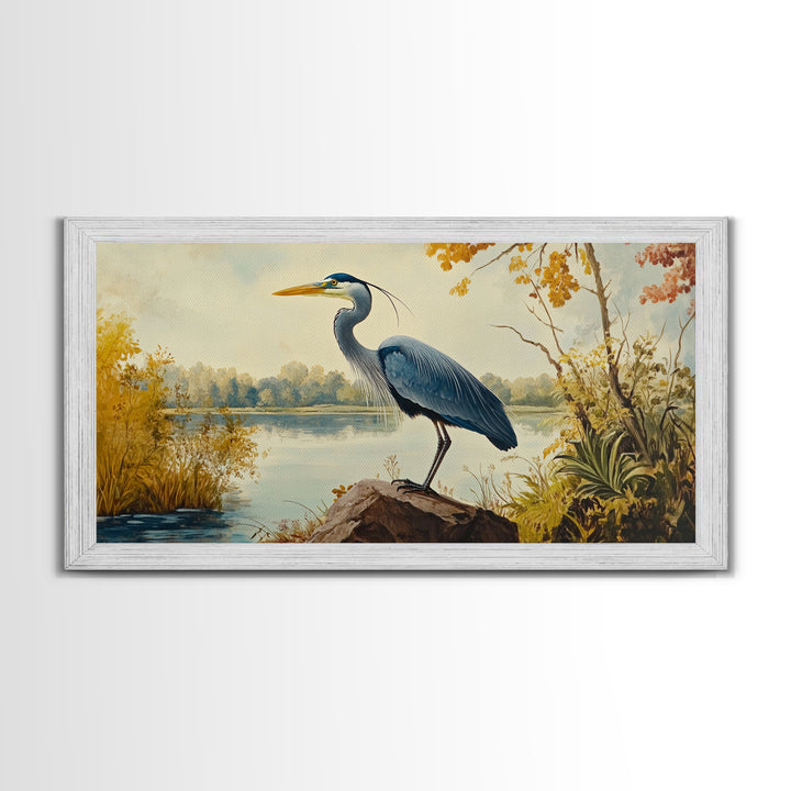 Blue Heron Painting Print | Florida Home Decor | Bird Painting | Nautical Art | Nautical Painting | Lake House Wall Art | Blue Heron Art