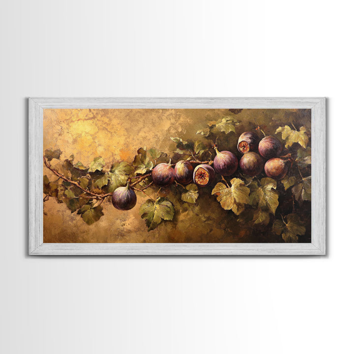 Abstract Still Life Oil Painting Print of Figs, Victorian Kithen Wall Art, Minimalist Home Decor, Muted Kitchen Art, Subdued Still Life Painting