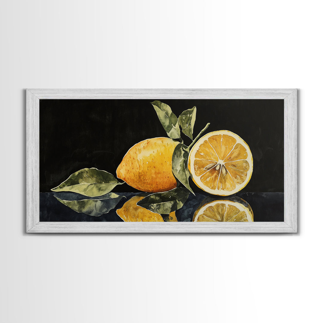 A Lemon and A Half - Framed Canvas Print - Kitsch Kitchen Decor - Kitchen Wall Art
