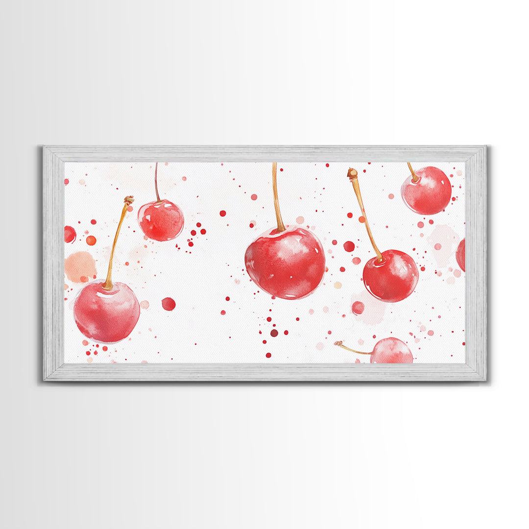 Cherry Painting Canvas Print - Kitchen Wall Art - Kitchen Decor - Cherry Wall Art - Kitsch Decor - Eclectic Home Decor