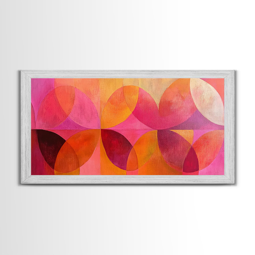 Abstract Geometric Wall Art, Pink Shapes, Preppy Dorm Room Wall Art, Wall Art For Girl's Room or Dorm