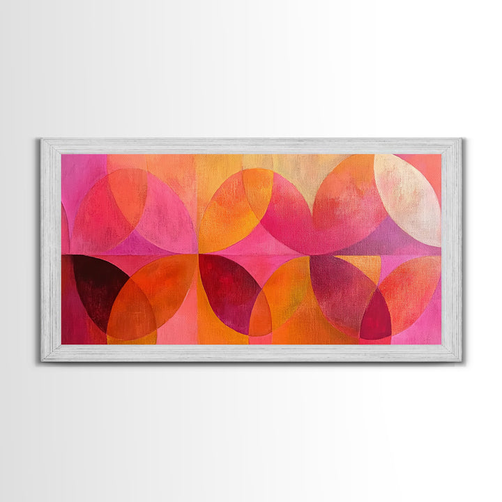 Abstract Geometric Wall Art, Pink Shapes, Preppy Dorm Room Wall Art, Wall Art For Girl's Room or Dorm