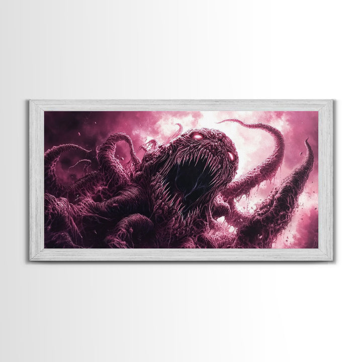 Cosmic Horror Wall Art Framed Canvas Print, Halloween Decor