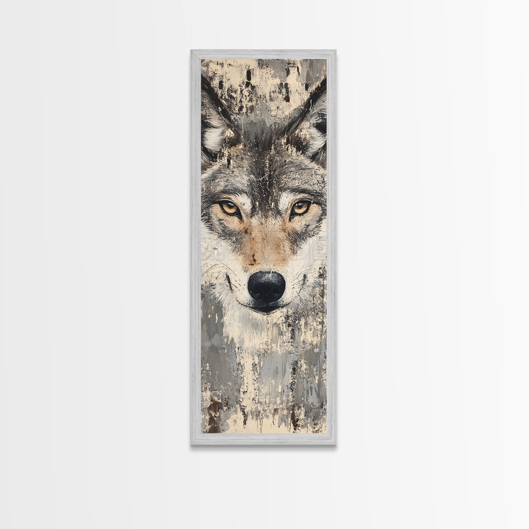 Canvas Print of Wolf Eyes Close-Up, Moody Art, Above Couch Art, Rustic Wall Art, Therapy Art, Wildlife Inspired