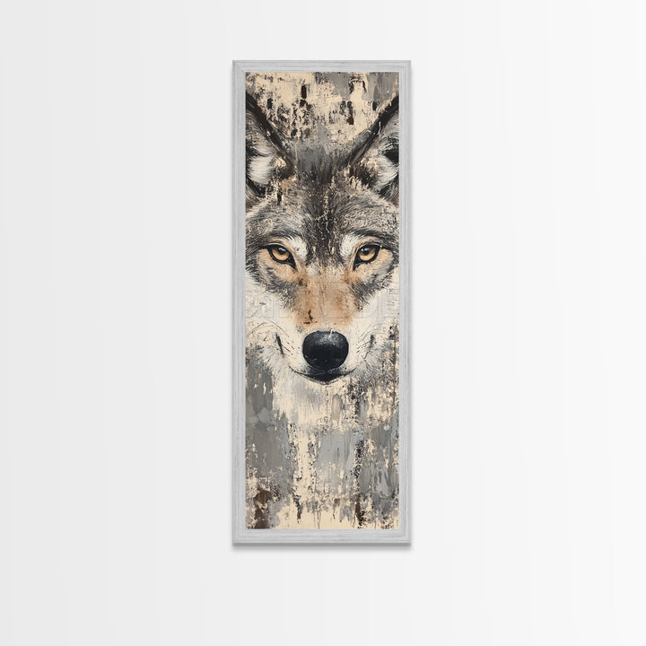 Canvas Print of Wolf Eyes Close-Up, Moody Art, Above Couch Art, Rustic Wall Art, Therapy Art, Wildlife Inspired