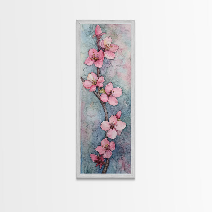 Delicate Cherry Blossom Branch Painting - Canvas Print for Floral Wall Art, Botanical Decor, Pink Bloom Art, Spring Wall Decor, Nature Print