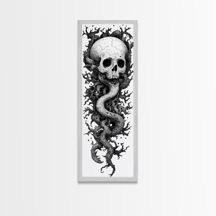 Cosmic Horror Wall Art Framed Canvas Print, Skull Art, Skull Painting Print, Skull Wall Art, Halloween Decor
