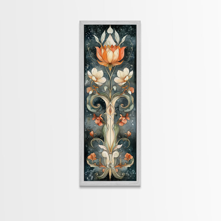 Canvas Print Sacred Geometry Wall Art Botanical Prints Art Nouveau Style Rustic Decor Skinny Wall Art Guest Room Art Christmas Gift