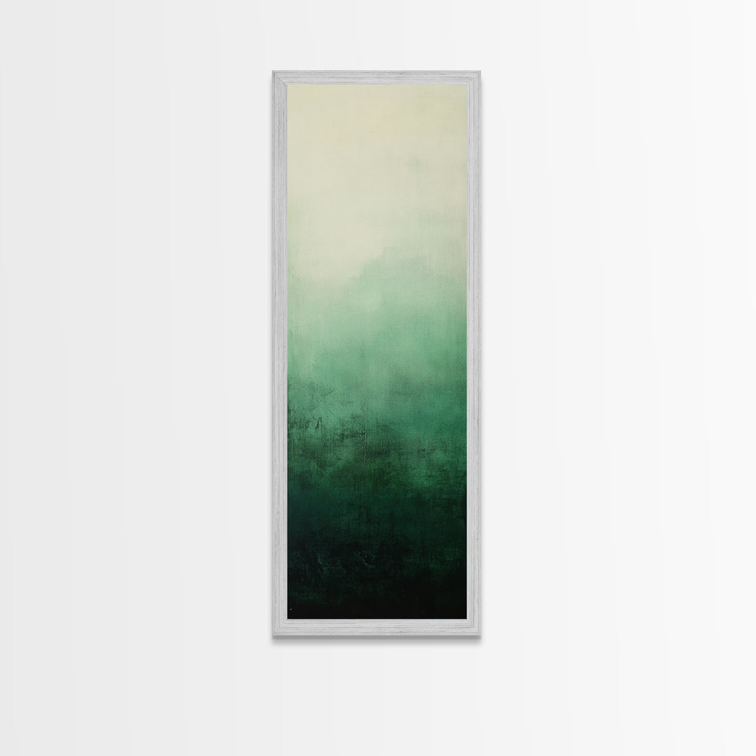 Sage Green Ombre Framed Canvas Print Minimalist Abstract Art Vertical Wall Decor Modern Green Wall Art Bedroom Accent Piece