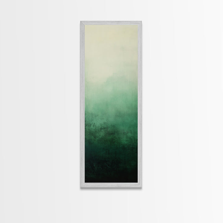 Sage Green Ombre Framed Canvas Print Minimalist Abstract Art Vertical Wall Decor Modern Green Wall Art Bedroom Accent Piece
