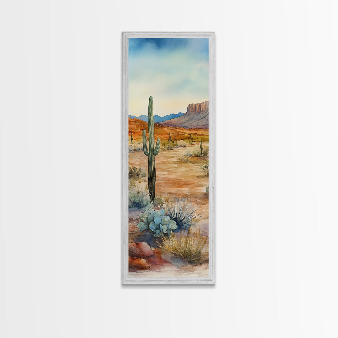 Canvas Print Desert Cactus Wall Art, Rustic Landscape Artwork, Southwest Farmhouse Decor, Bedroom Art, Gift Idea for Her