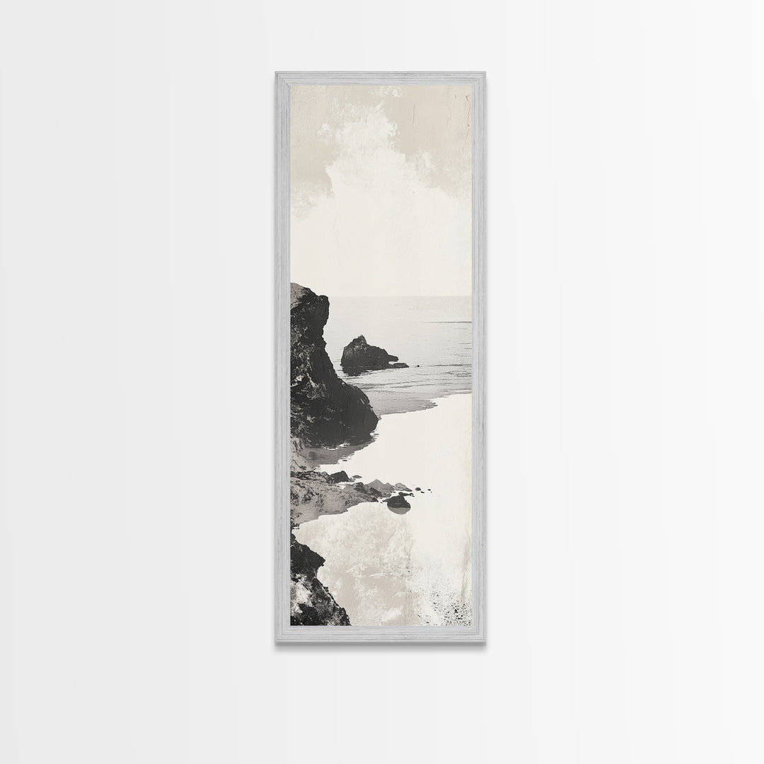 Tranquil Coastal Rocks Canvas Print Nautical Wall Art Minimalist Art Seascape Art Bedroom or Living Room Rustic Coastal Decor Piece